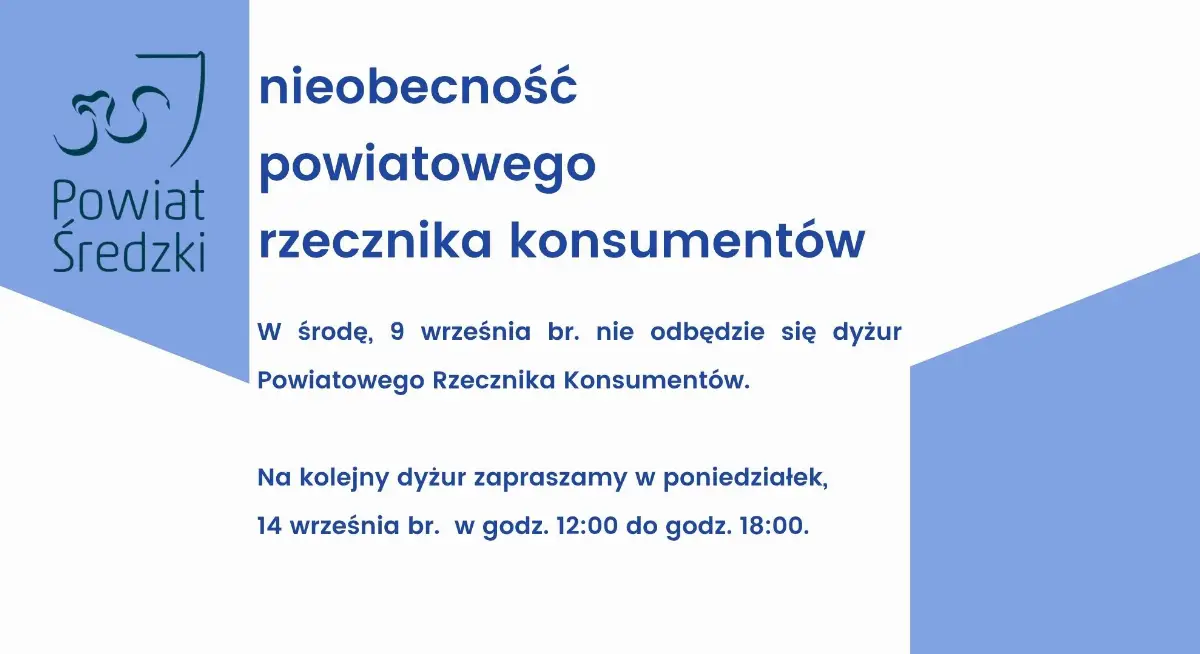Odwołanie dyżuru Powiatowego Rzecznika Konsumentów