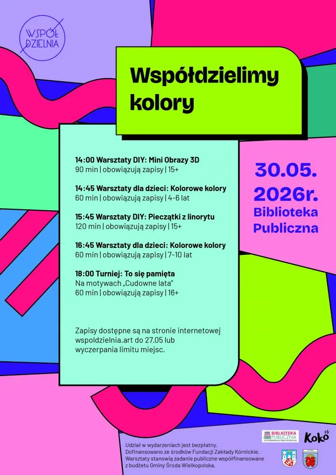 Warsztaty kreatywne dla dzieci w Bibliotece Publicznej 30 maja 2026 roku