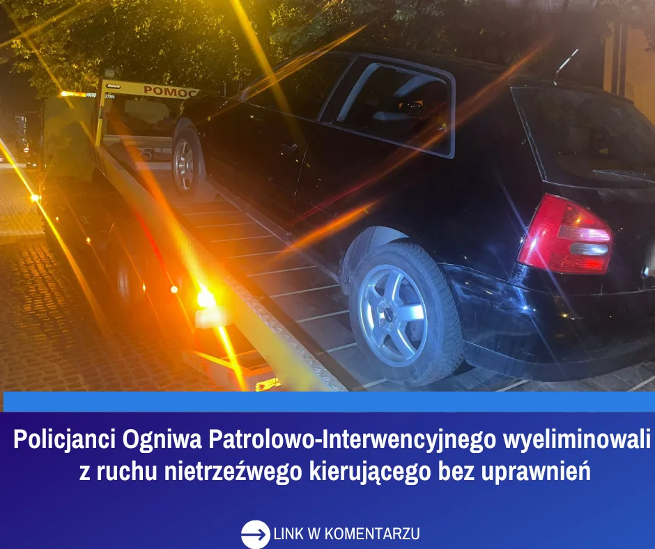Zatrzymany nietrzeźwy kierowca bez uprawnień
