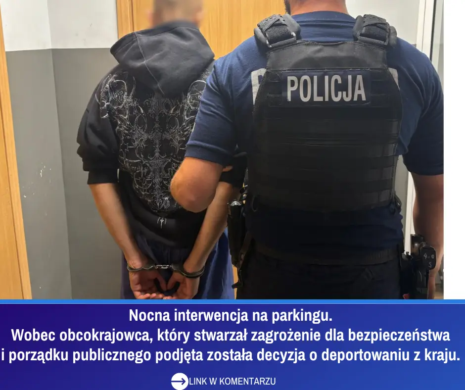 Interwencja Policji na parkingu – kierowca bez uprawnień przekazany Straży Granicznej